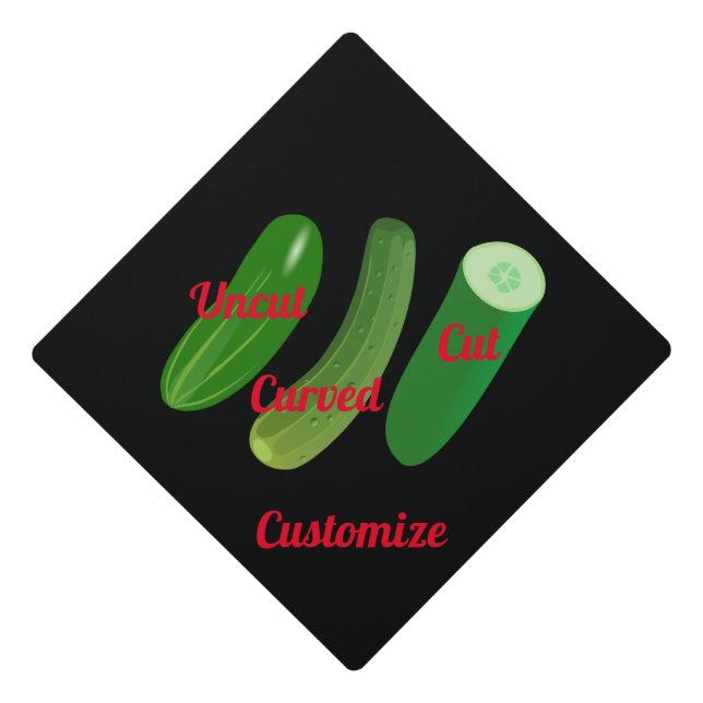 3 Cucumbers Thunder_Cove Graduation Cap Topper (Front)