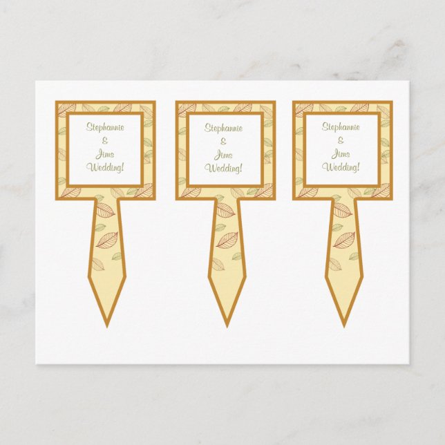 3 Cup Cake Picks Fall Leaves Postcard (Front)