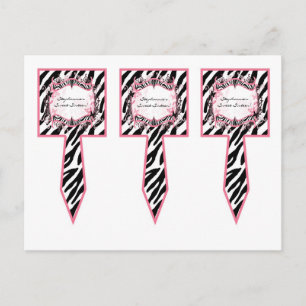 3 Cup Cake Picks Girly Butterfly Zebra Print Patte Postcard