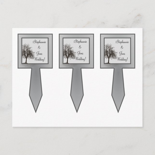 3 Cup Cake Picks Grey Winter Trees Snow Bare Postcard (Front)
