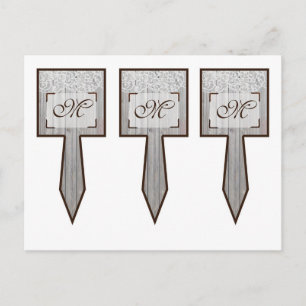 3 Cup Cake Picks Horse Shoes on Wood Lace Country Postcard