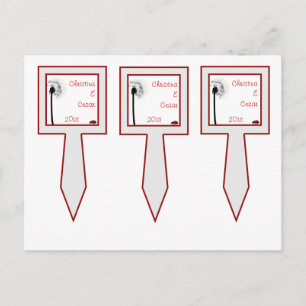 3 Cup Cake Picks Lady Bug on Dandelion Red Silhoue Postcard
