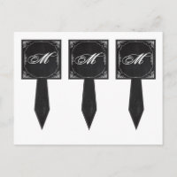 3 Cup Cake Picks Modern Chalkboard Vintage Victori