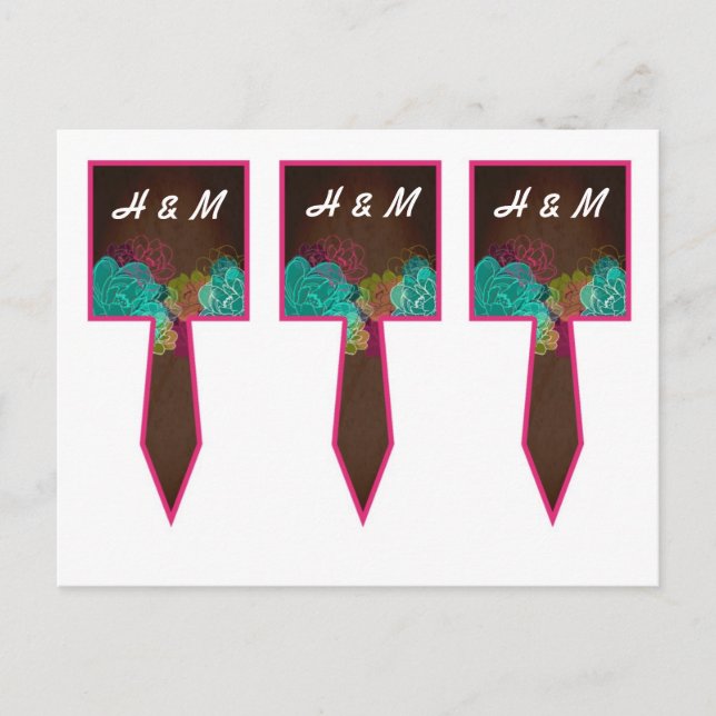 3 Cup Cake Picks Neon Spring Floral Flower Blossom Postcard (Front)