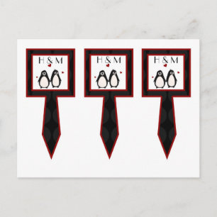 3 Cup Cake Picks Penguin Love Couple Mate for Life Postcard
