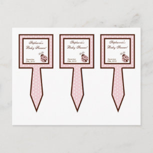 3 Cup Cake Picks Pink Ladybug Invitation Postcard