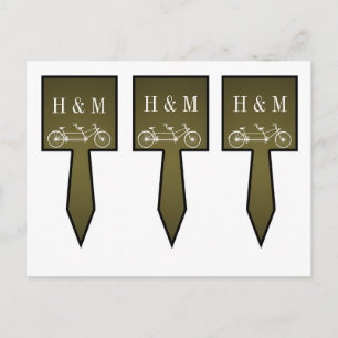 3 Cup Cake Picks Whimsical Brown Double Bike Postcard