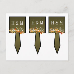 3 Cup Cake Picks Whimsical Brown Fall Double Bike Postcard