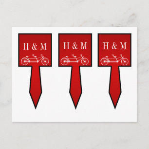 3 Cup Cake Picks Whimsical Crimson Red Double Bike Postcard