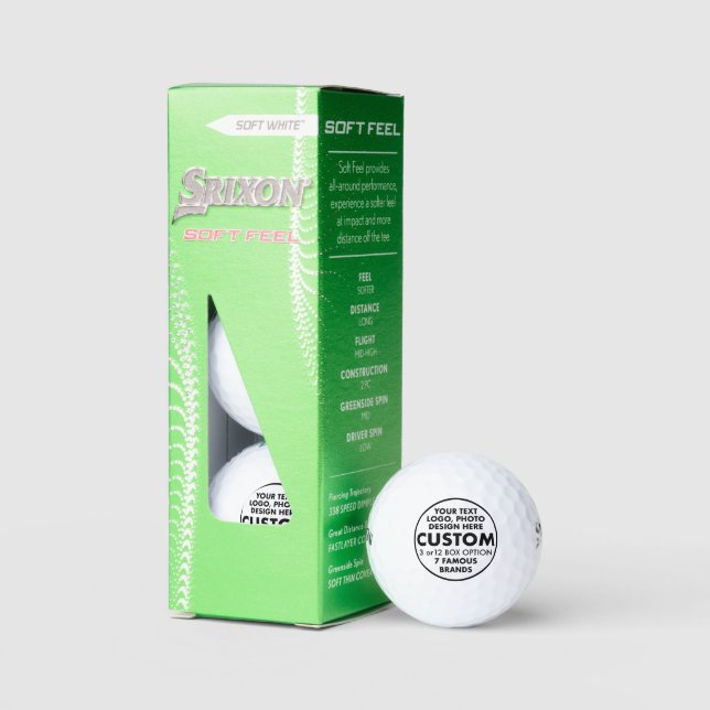 3 Custom Personalized Srixon Soft Feel Golf Balls (Packaging)