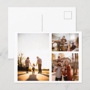 3 Custom Photo Collage Personalized Holiday Postcard