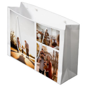 3 Custom Photo Collage Personalized Large Gift Bag