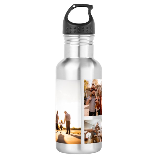 3 Custom Template Photo Collage 532 Ml Water Bottle (Front)