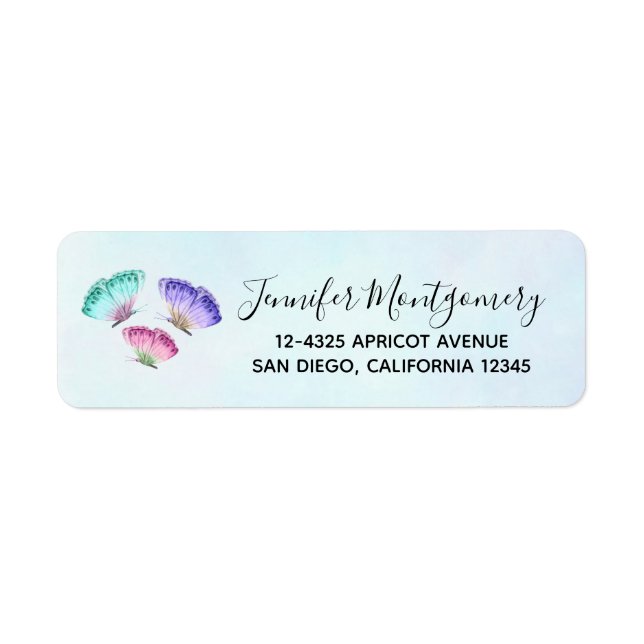 3 Cute Colourful Pastel Watercolor Butterflies (Front)