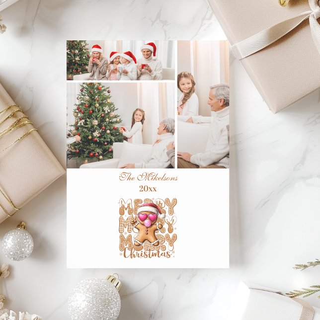 3 Cute Gingerbread  Merry Christmas  Holiday Card (Creator Uploaded)