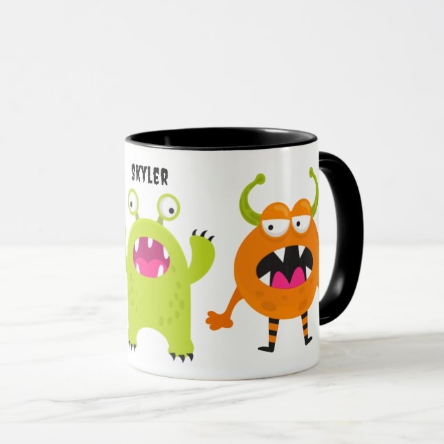 3 Cute Little Monsters With Name Mug (Front Right)