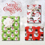 3 Cute Snowman & Santa Christmas Wrapping Paper<br><div class="desc">3 Snowman & Santa Christmas Wrapping Paper</div>