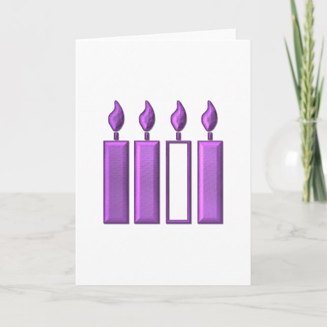 "3-D" Advent Wreath Candles Card (Front)