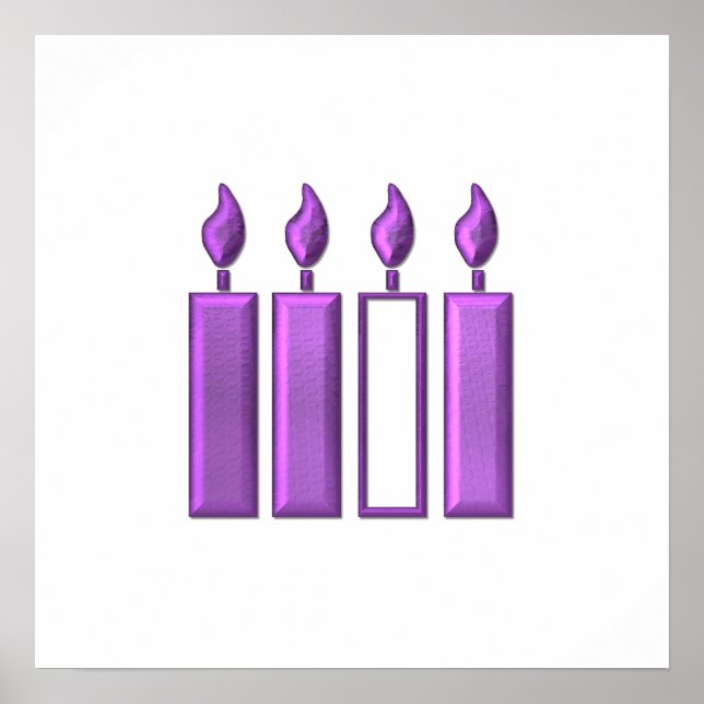 "3-D" Advent Wreath Candles Poster (Front)
