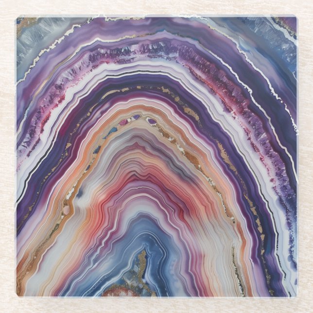 3 D Agate Glass Coaster (Front)