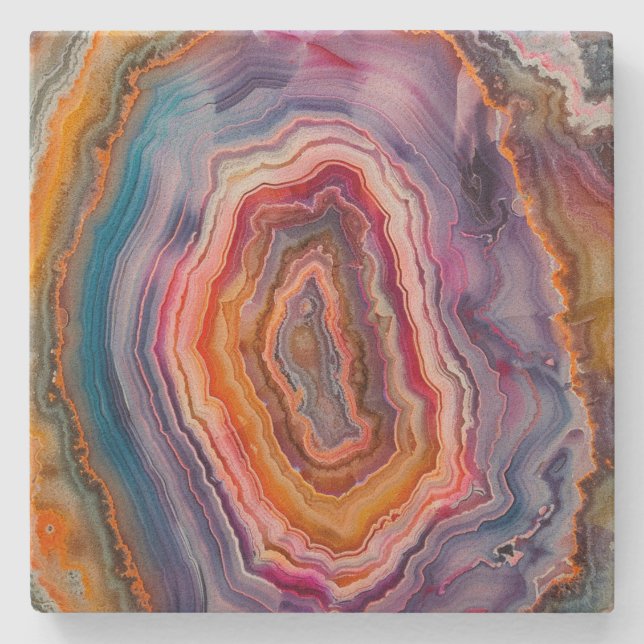 3 D Agate Stone Coaster (Front)