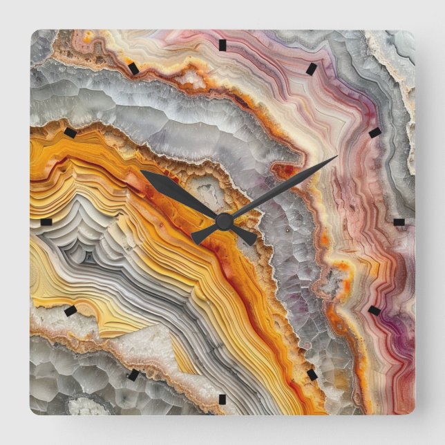 3 D Agate Wall Clock (Front)