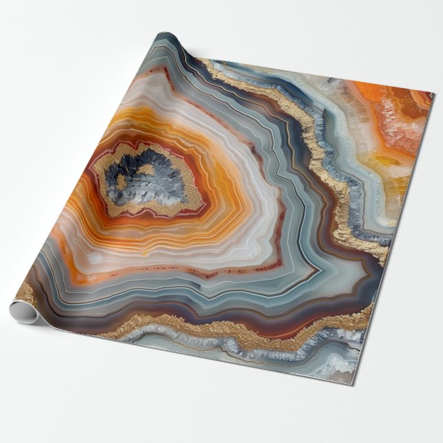 3 D Agate Wrapping Paper (Unrolled)