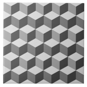 3-D Boxes, Silver and Dark Grey / Grey Tile