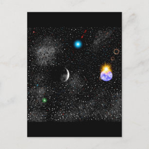 3-D Earth And Outerspace View Postcard