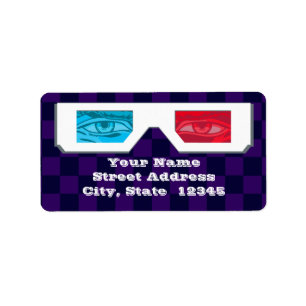 3-D Glasses Address Labels