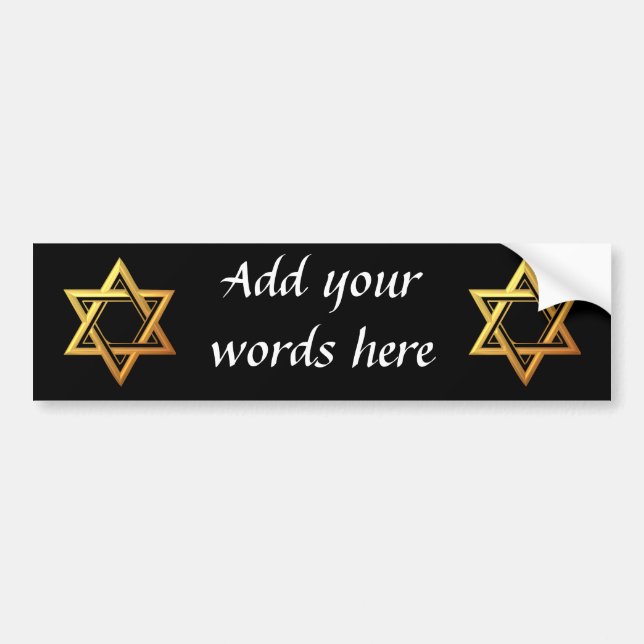 "3-D" Golden Star of David Bumper Sticker (Front)