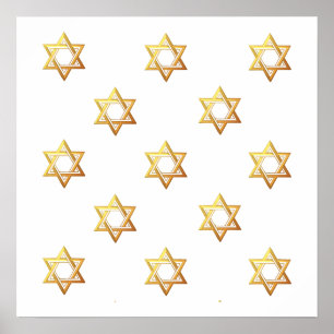 "3-D" Golden Star of David Poster
