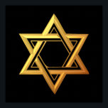 "3-D" Golden Star of David Poster<br><div class="desc">Beautiful 3-D look,  golden,  Star of David.

Feel free to add your own words and/or pictures to this item,  or change the background colour,  via Zazzle's great customization tools.  This design is also available on many other products. Thanks for stopping by! God bless!</div>
