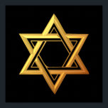 "3-D" Golden Star of David Poster<br><div class="desc">Beautiful 3-D look,  golden,  Star of David.

Feel free to add your own words and/or pictures to this item,  or change the background colour,  via Zazzle's great customization tools.  This design is also available on many other products. Thanks for stopping by! God bless!</div>