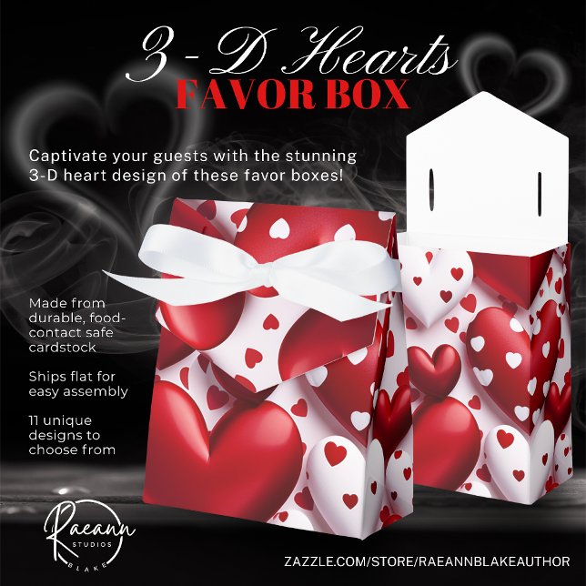 3-D Hearts Design Valentine Favour Box (Creator Uploaded)