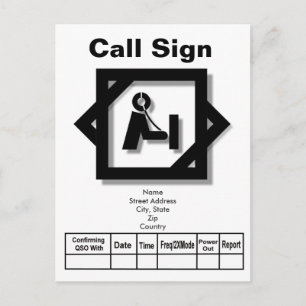 3-D Look Ham Icon QSL Card   Customize It!