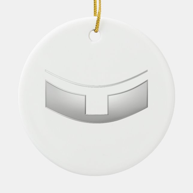 3-D Look Silver Priest's or Minister's Collar Ceramic Ornament (Front)