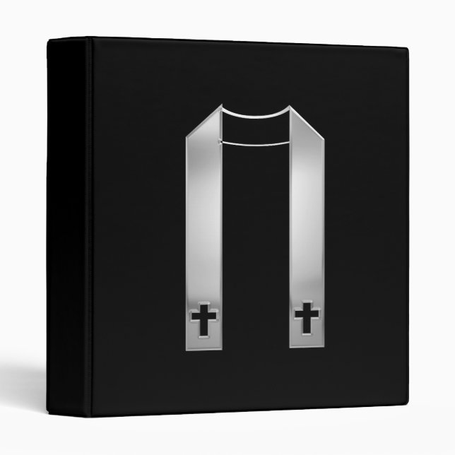 3-D Look Silver Priest's Stole Binder (Front/Spine)