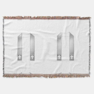 3-D Look Silver Priest's Stole Throw Blanket