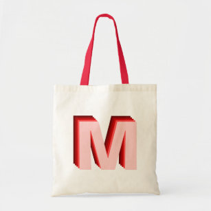 3-D Ombre Monogram Red Pink Tote