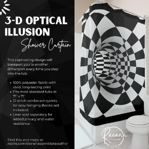 3-D Optical Illusion Shower Curtain