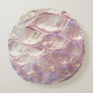 3-D Pink & Smooth Animal Print #2 Round Pillow