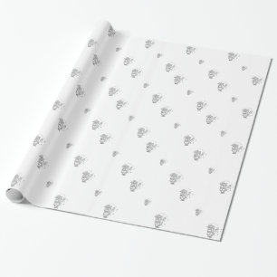 "3-D Silver" Saint Nicholas Wrapping Paper