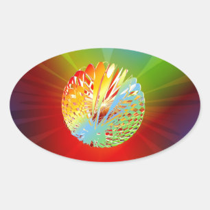 3-d Sphere Oval Sticker