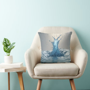 3-D Water Splash Throw Pillow