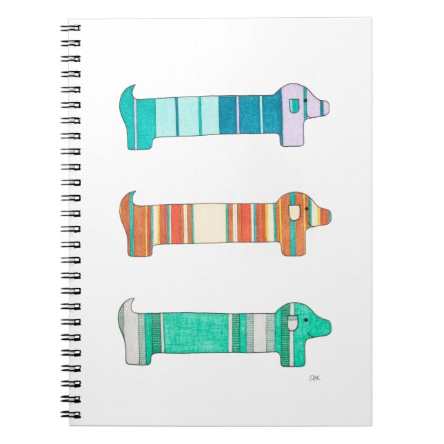 3 Dachshund Color Study #1 Carnet (Devant)