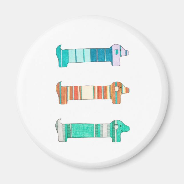 3 Dachshund Colour Study #1 Magnet (Front)