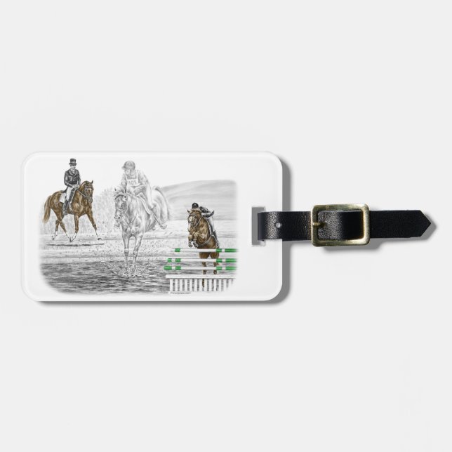 3-Day Eventing Horses Combined Training Luggage Tag (Front Horizontal)