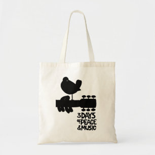 3 days of peace and music woodstock tote bag