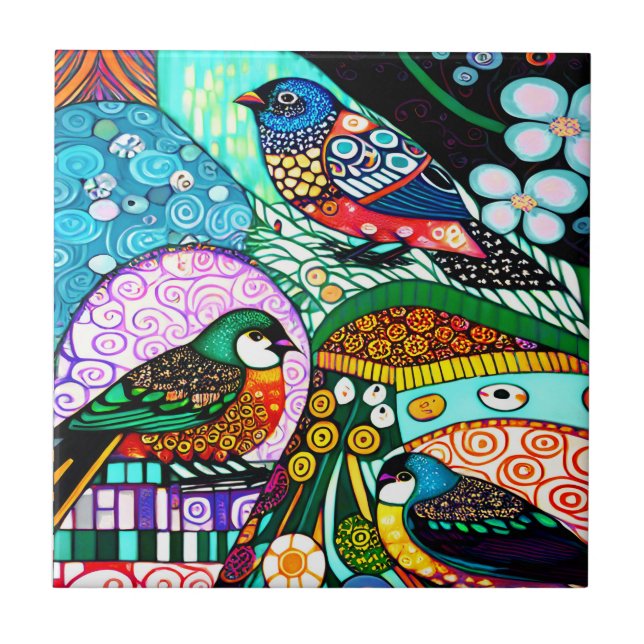 3- Decorative Birds  Tile (Front)